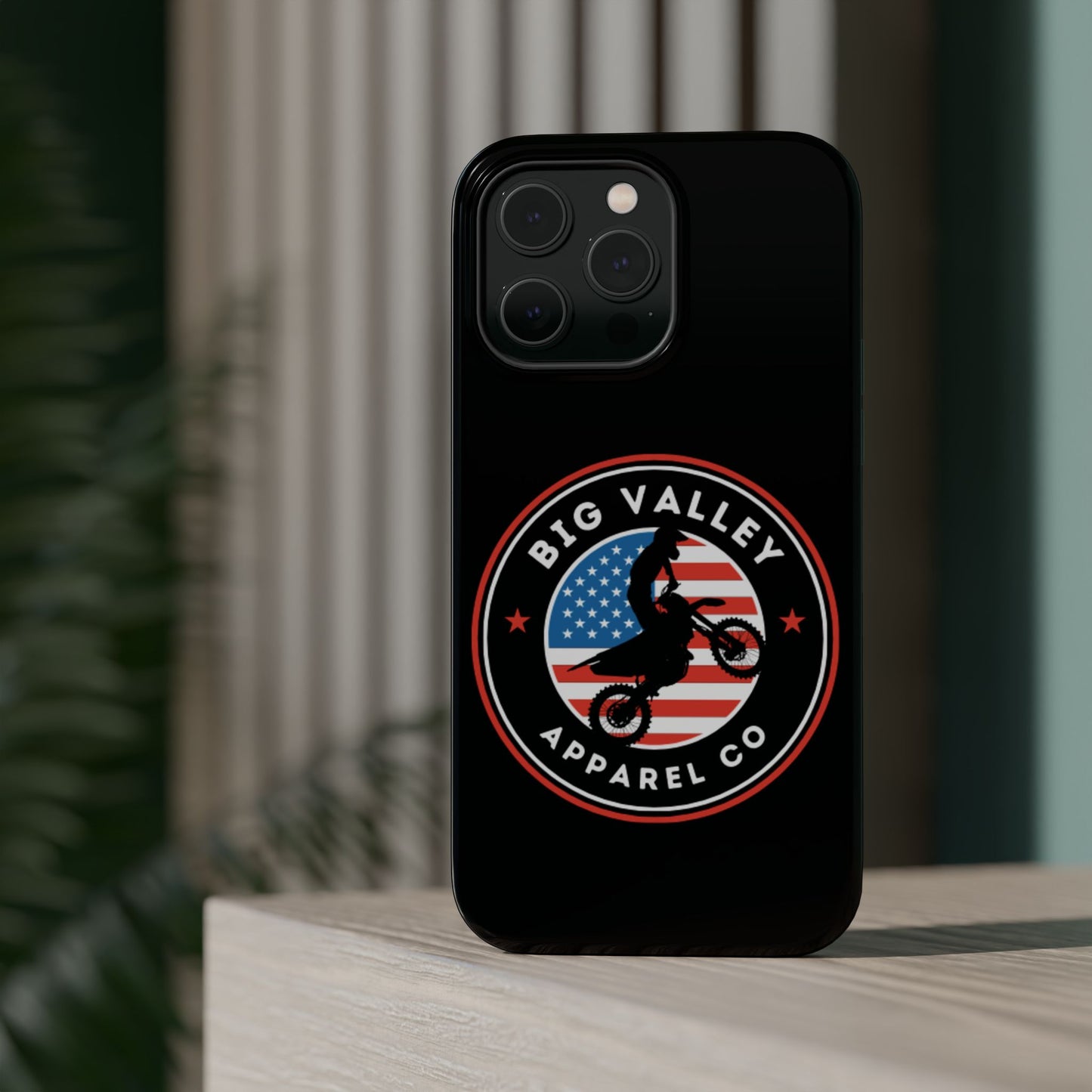 Big Valley American flag dirt biker phone case